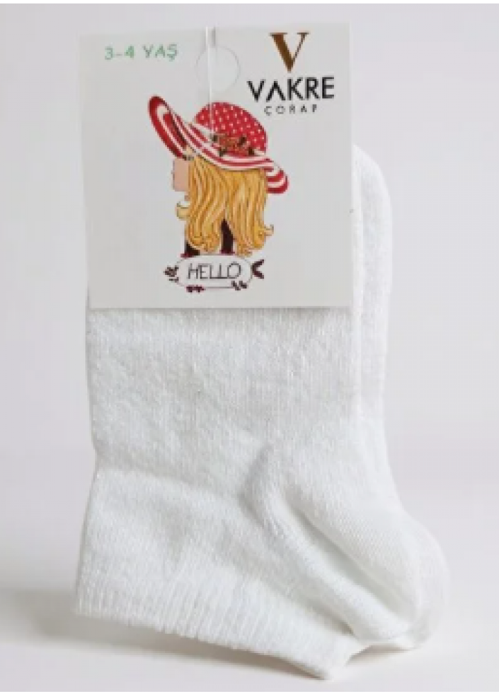 Kız Çocuk Patik Çorap Beyaz Renk